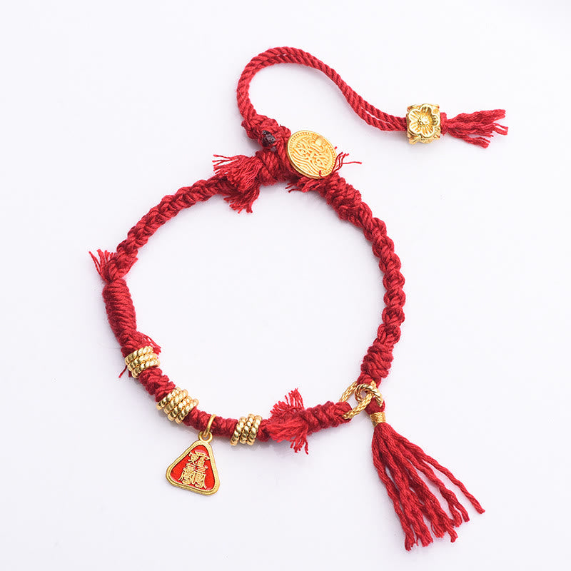 KarmaRipple's Tibetan String Zakiram Goddess Of Wealth Flower Tassel Protection Bracelet p9
