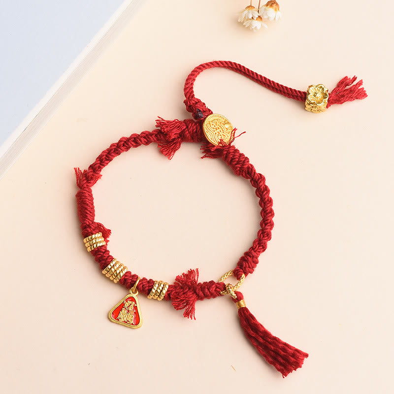 KarmaRipple's Tibetan String Zakiram Goddess Of Wealth Flower Tassel Protection Bracelet p3