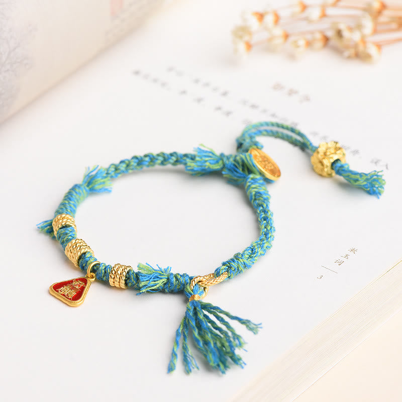KarmaRipple's Tibetan String Zakiram Goddess Of Wealth Flower Tassel Protection Bracelet p11
