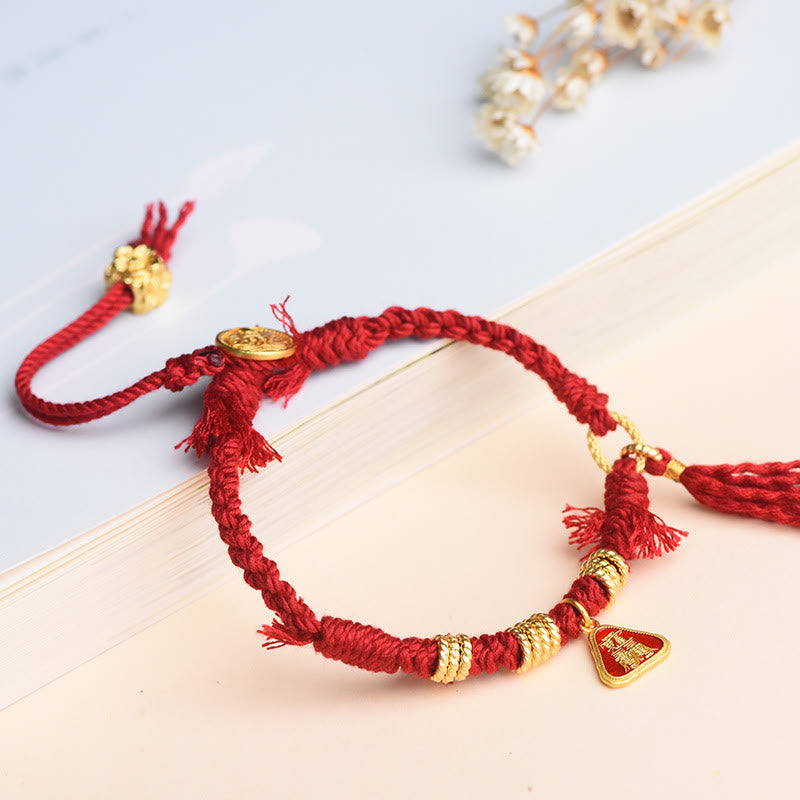 KarmaRipple's Tibetan String Zakiram Goddess Of Wealth Flower Tassel Protection Bracelet p4