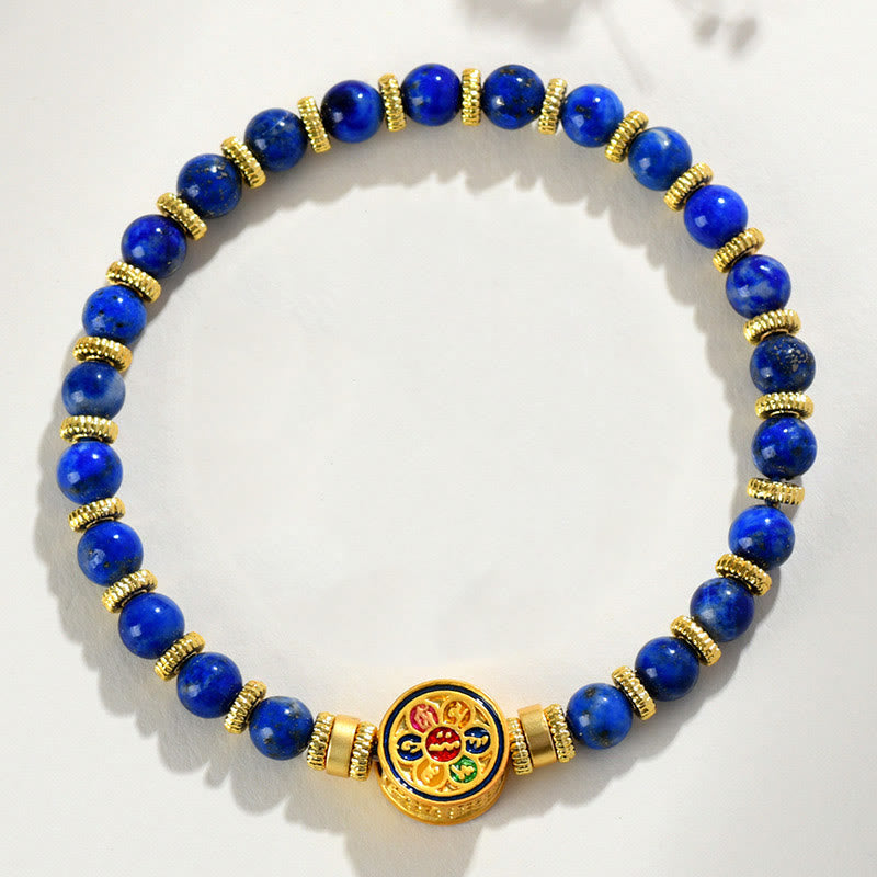 KarmaRipple's Authentic Lazurite Om Mani Padme Hum Bead Balance Bracelet p3