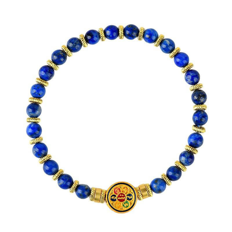 KarmaRipple's Authentic Lazurite Om Mani Padme Hum Bead Balance Bracelet p9