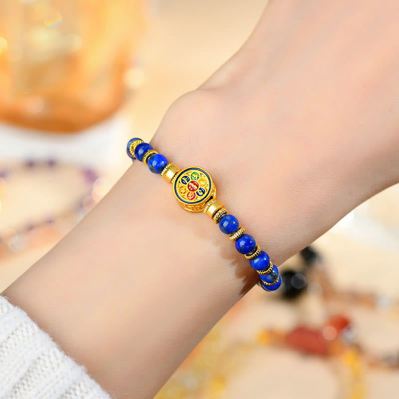 KarmaRipple's Authentic Lazurite Om Mani Padme Hum Bead Balance Bracelet p4