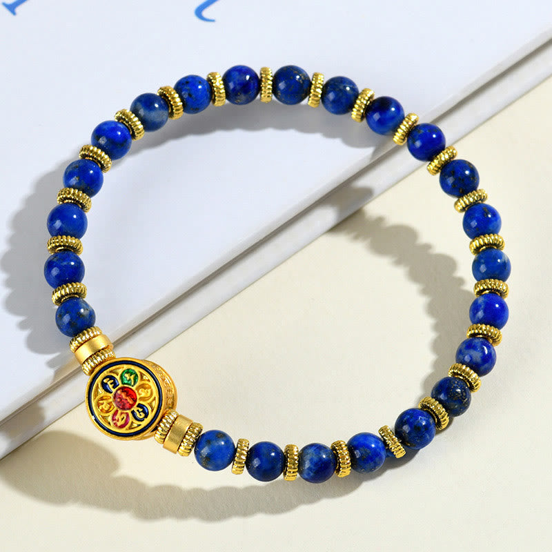 KarmaRipple's Authentic Lazurite Om Mani Padme Hum Bead Balance Bracelet p2