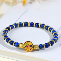 KarmaRipple's Authentic Lazurite Om Mani Padme Hum Bead Balance Bracelet