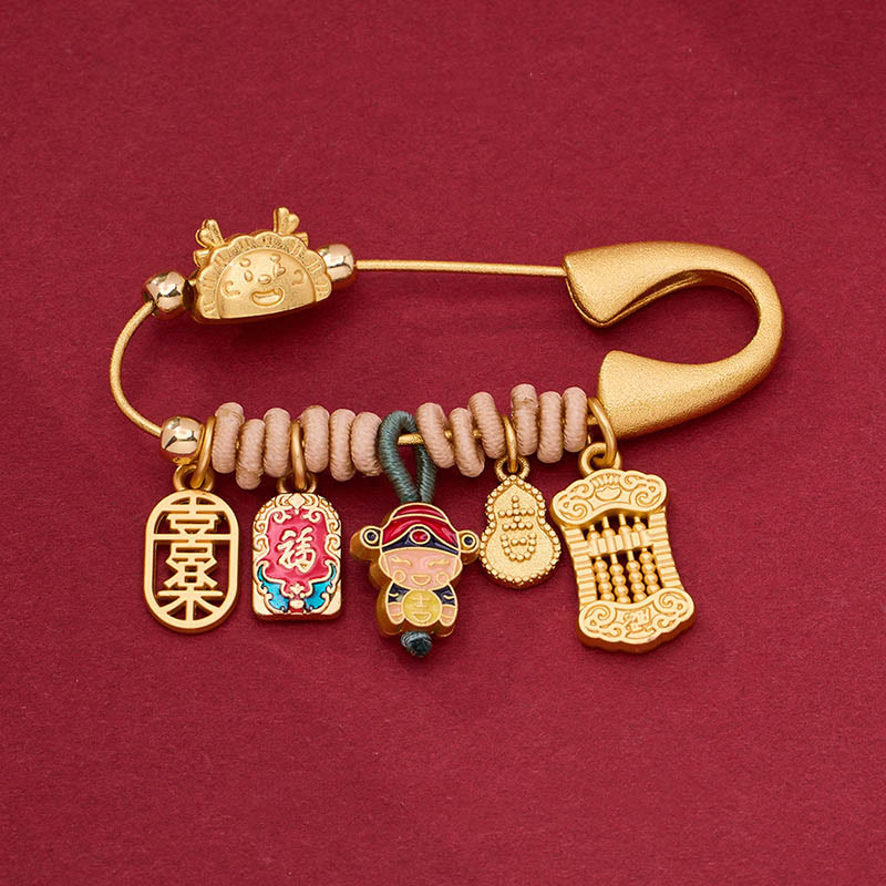 KarmaRipple's Dragon Fu Character Attract Fortune Brass Protection Brooch p2