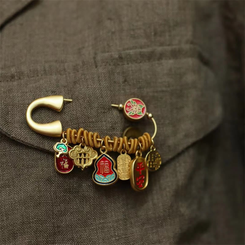 KarmaRipple's Fu Character Butterfly Safe And Well Brass Fortune Brooch p5