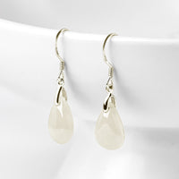 Boucles d'oreilles pendantes en argent sterling 925 et jade, motif goutte d'eau, de KarmaRipple