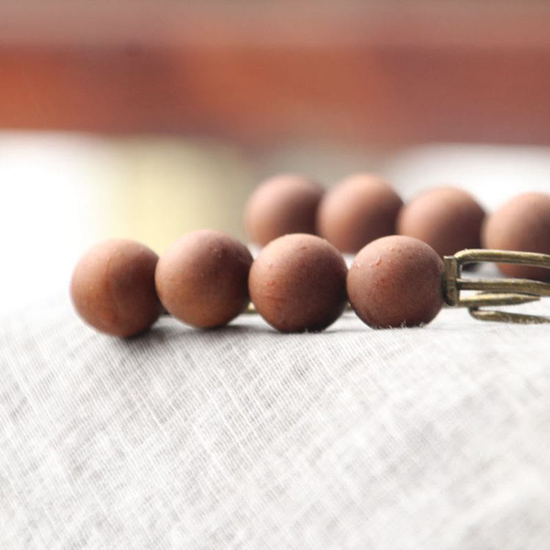 KarmaRipple's Vintage Sandalwood Agathis Alba Ebony Wood Peltogyne Beadwork Balancing Brooch p37