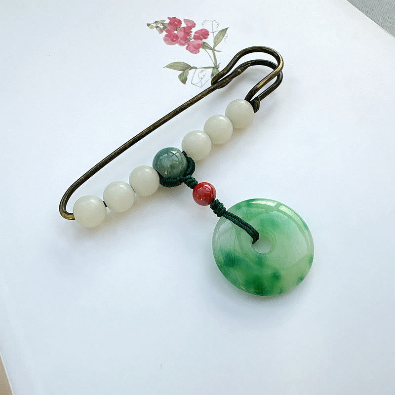 KarmaRipple's Bodhi Seed Jade Peace Buckle Fortune Brooch p3
