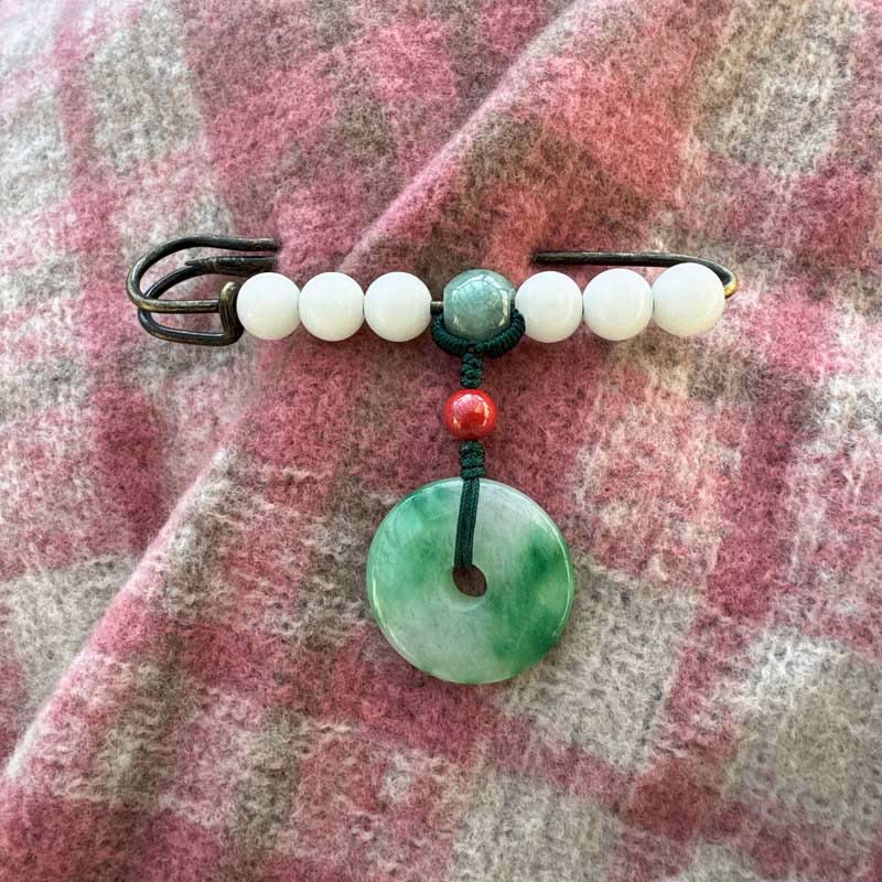 KarmaRipple's Bodhi Seed Jade Peace Buckle Fortune Brooch p5