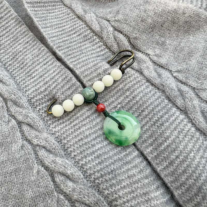 KarmaRipple's Bodhi Seed Jade Peace Buckle Fortune Brooch p4