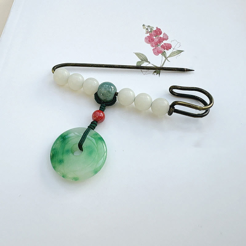 KarmaRipple's Bodhi Seed Jade Peace Buckle Fortune Brooch p2