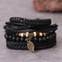 Leather Resin Beads Bracelet Set(Wrist Circumference: 20-24CM)