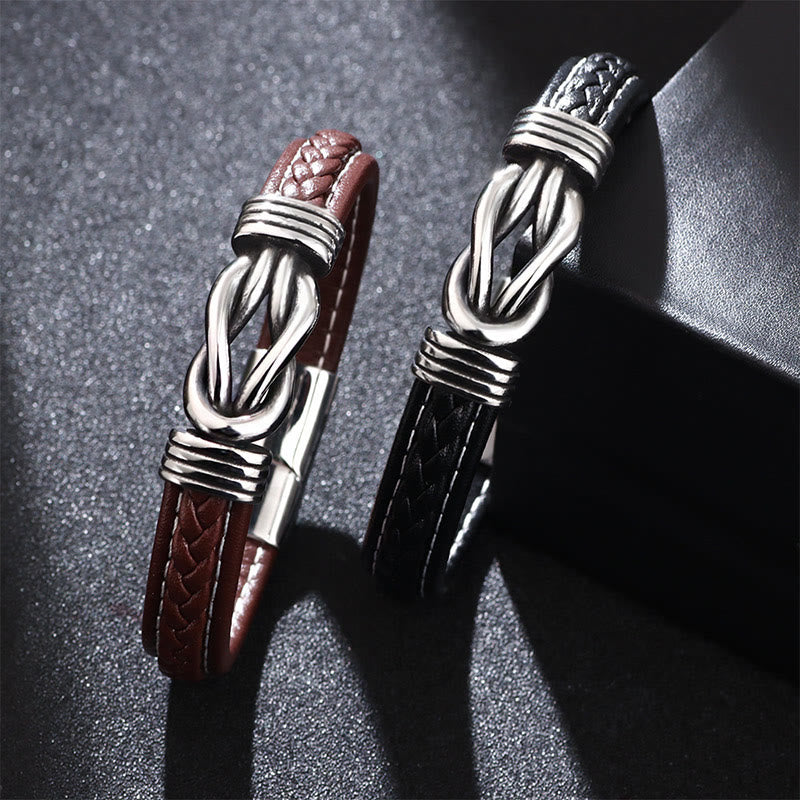 KarmaRipple's Fashion Titanium Steel Leather Strengthen Bracelet p4