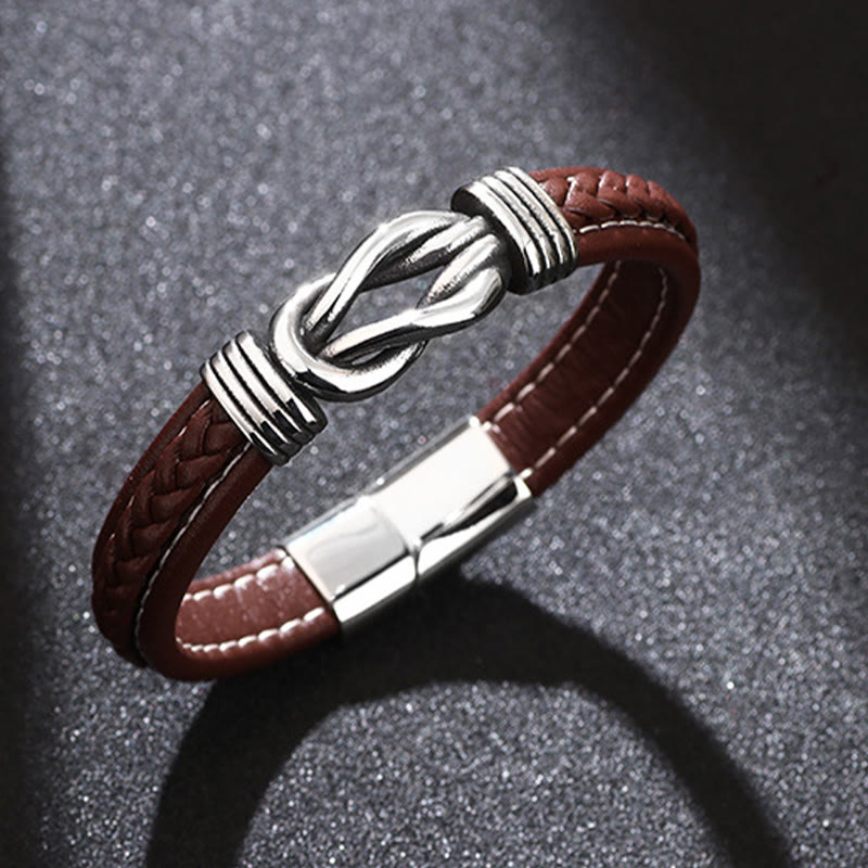 KarmaRipple's Fashion Titanium Steel Leather Strengthen Bracelet p1