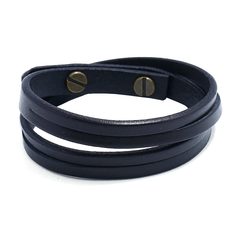 KarmaRipple's Vintage Multi-layer Leather Strength Buckle Bracelet p8