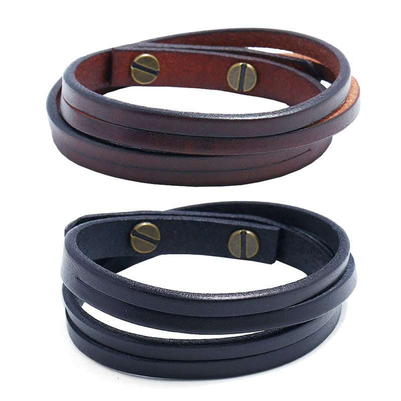 KarmaRipple's Vintage Multi-layer Leather Strength Buckle Bracelet p10