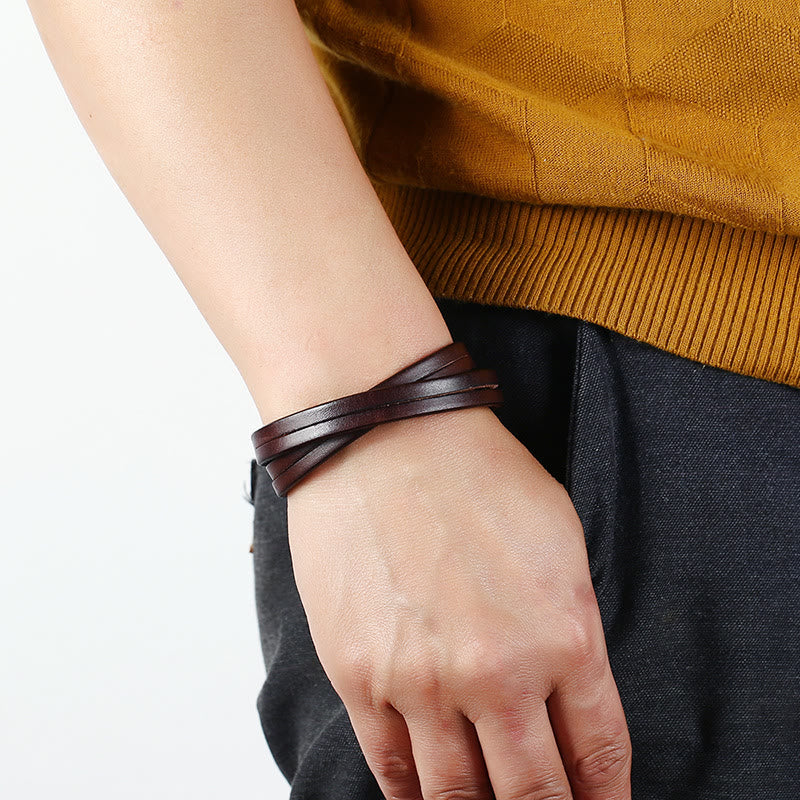 KarmaRipple's Vintage Multi-layer Leather Strength Buckle Bracelet p6