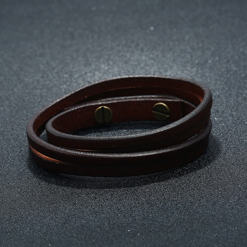 KarmaRipple's Vintage Multi-layer Leather Strength Buckle Bracelet p5