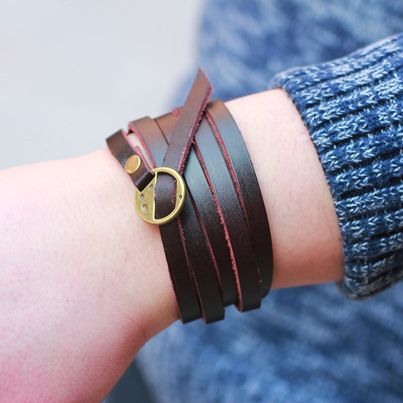 KarmaRipple's Vintage Multi-layer Leather Buckle Confidence Bracelet p3
