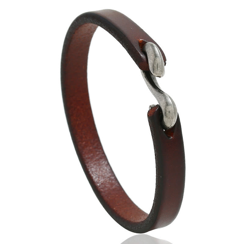 KarmaRipple's Vintage Leather Plain Strength Buckle Bracelet p10