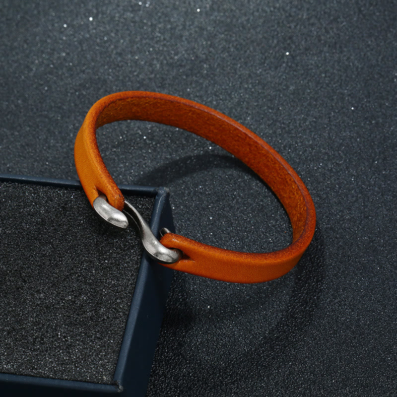 KarmaRipple's Vintage Leather Plain Strength Buckle Bracelet p14