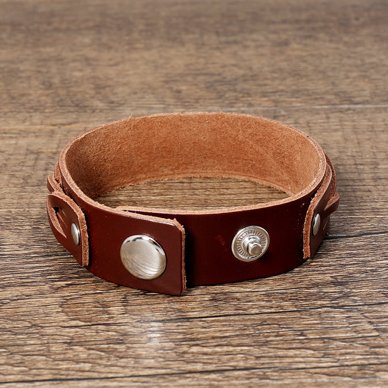 KarmaRipple's Vintage Weaving Leather Adjustable Buckle Strengthen Bracelet p4
