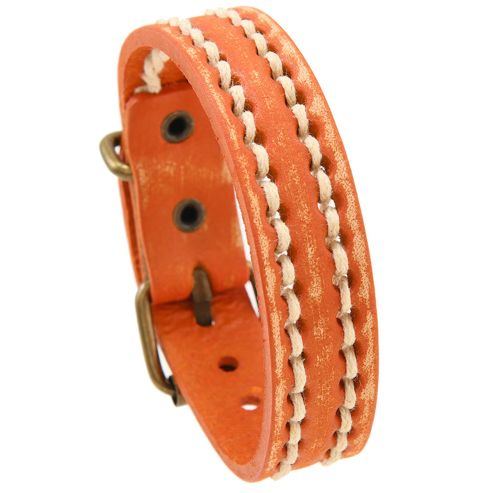 KarmaRipple's Vintage Leather Adjustable Buckle Strengthen Bracelet p21