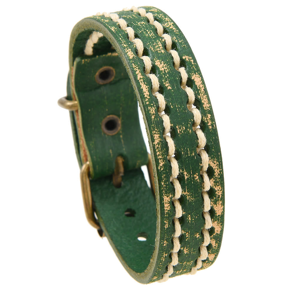 KarmaRipple's Vintage Leather Adjustable Buckle Strengthen Bracelet p9