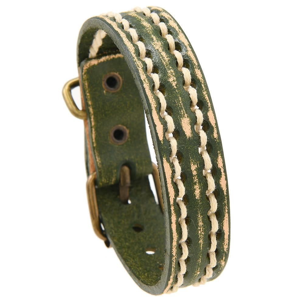 KarmaRipple's Vintage Leather Adjustable Buckle Strengthen Bracelet p20