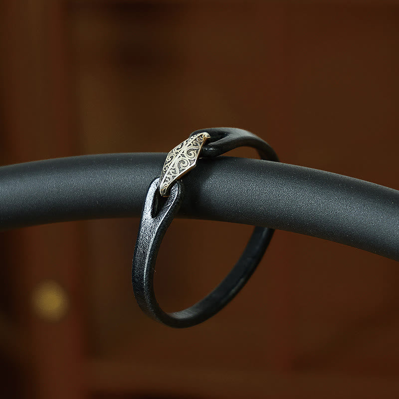 KarmaRipple's 925 Sterling Silver Leather Multi-turn Protection Bracelet p43