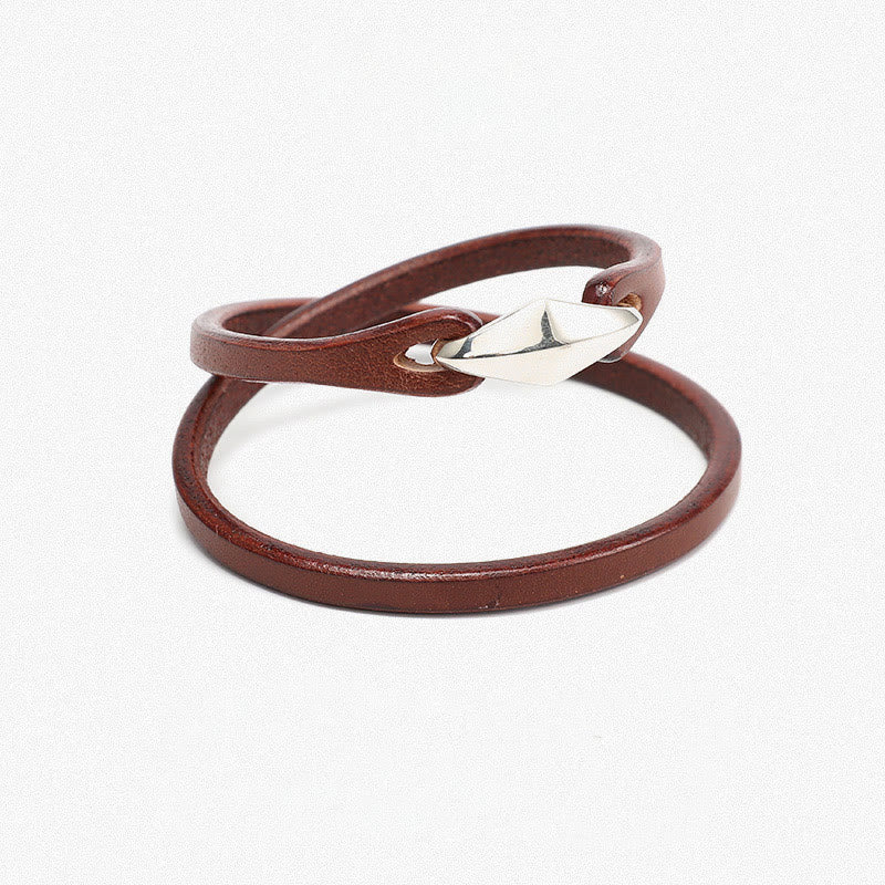 KarmaRipple's 925 Sterling Silver Leather Multi-turn Protection Bracelet p13