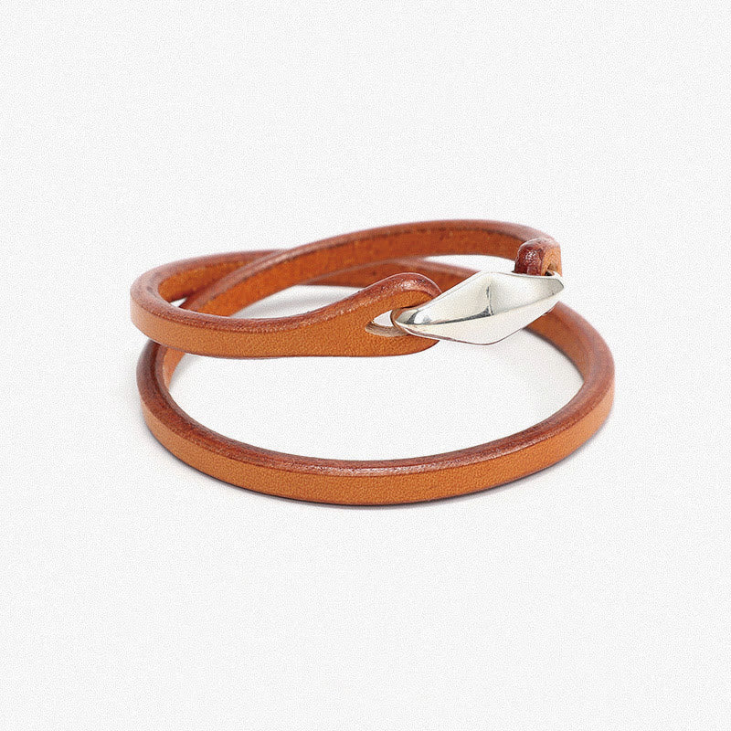 KarmaRipple's 925 Sterling Silver Leather Multi-turn Protection Bracelet p61