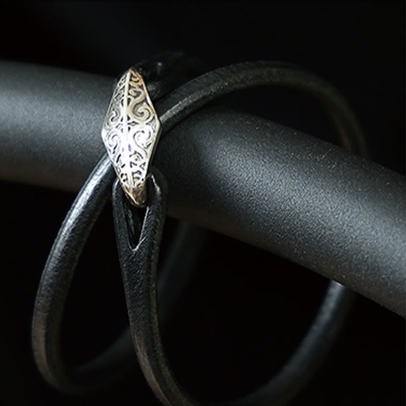 KarmaRipple's 925 Sterling Silver Leather Multi-turn Protection Bracelet p34