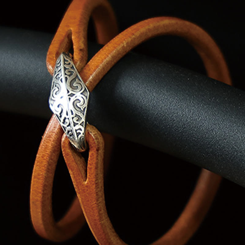 KarmaRipple's 925 Sterling Silver Leather Multi-turn Protection Bracelet p27
