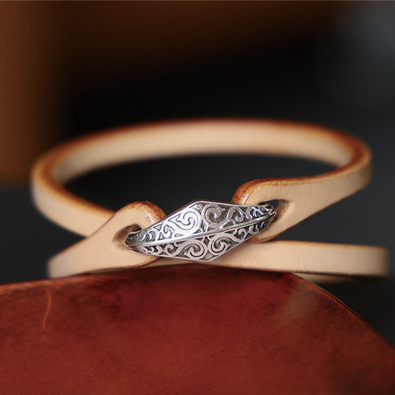 KarmaRipple's 925 Sterling Silver Leather Multi-turn Protection Bracelet p29