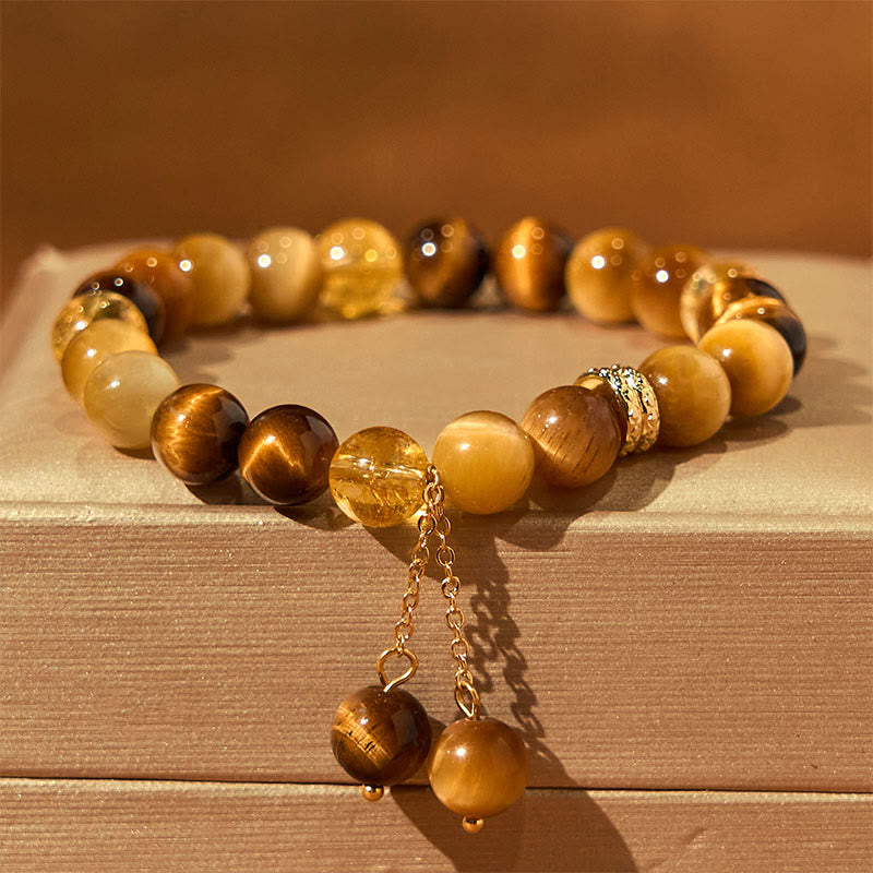 KarmaRipple's Year of the Snake Tiger Eye Citrine Protection Bracelet p1