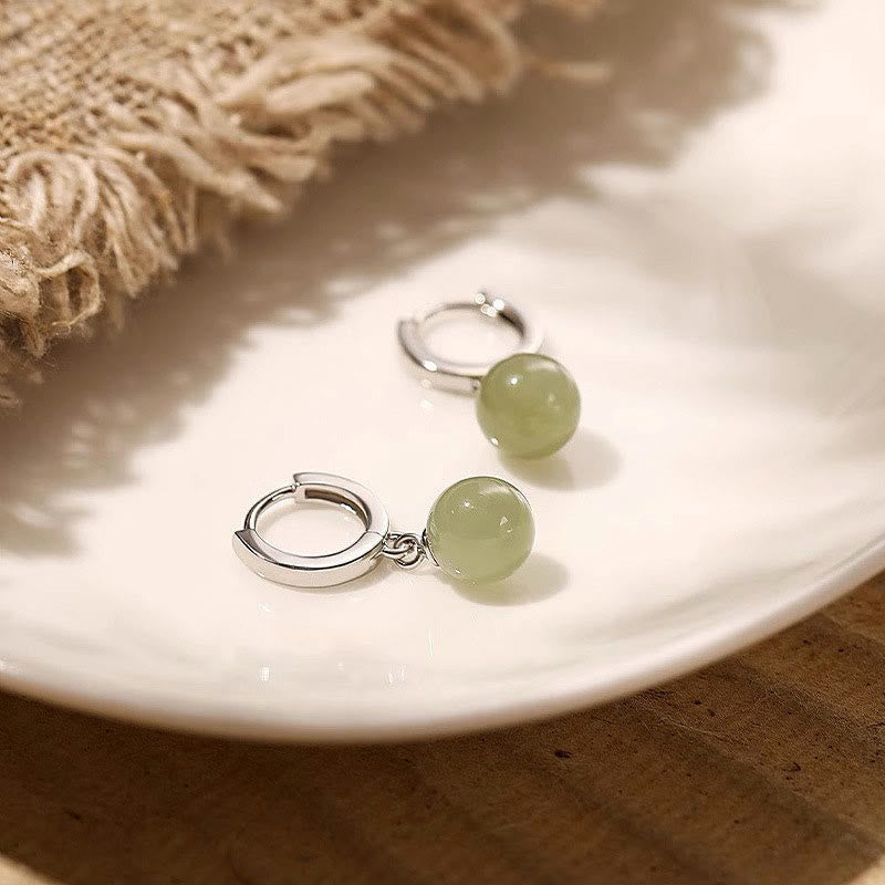 KarmaRipple's Round Jade Bead Prosperity Earrings p3