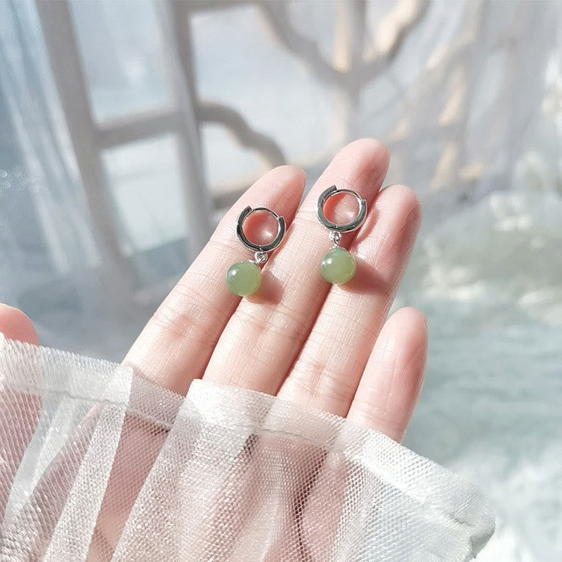 KarmaRipple's Round Jade Bead Prosperity Earrings p8