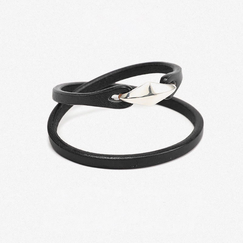 KarmaRipple's 925 Sterling Silver Leather Multi-turn Protection Bracelet p16