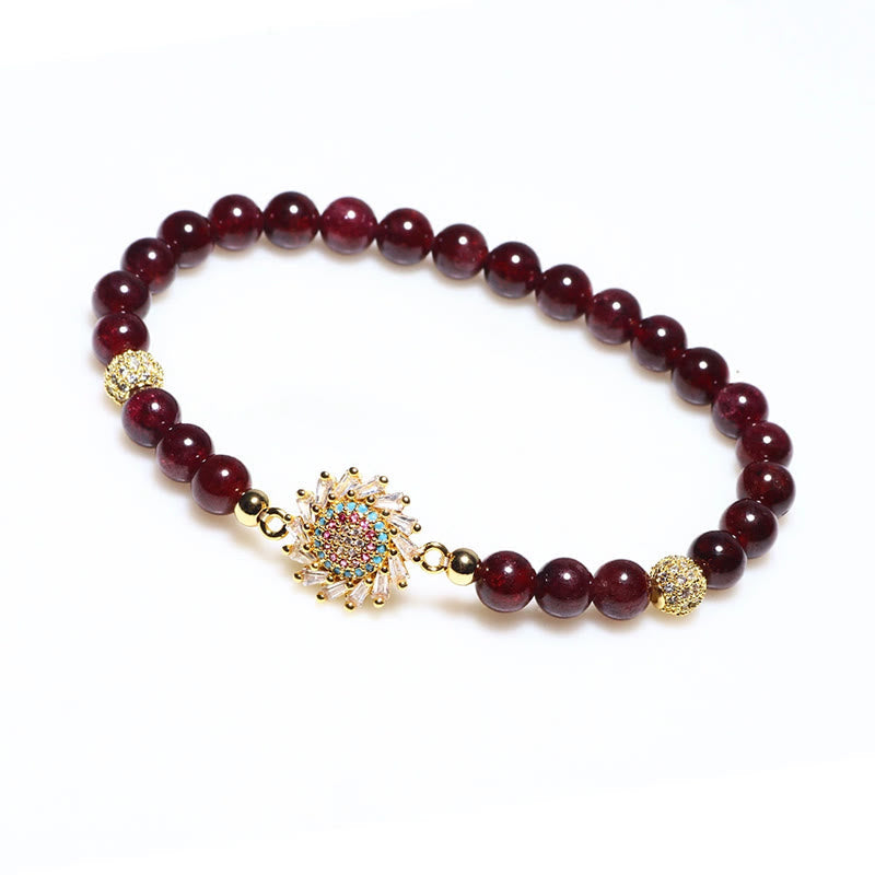 KarmaRipple's Authentic Garnet Flower Zircon Bead Protection Bracelet p4