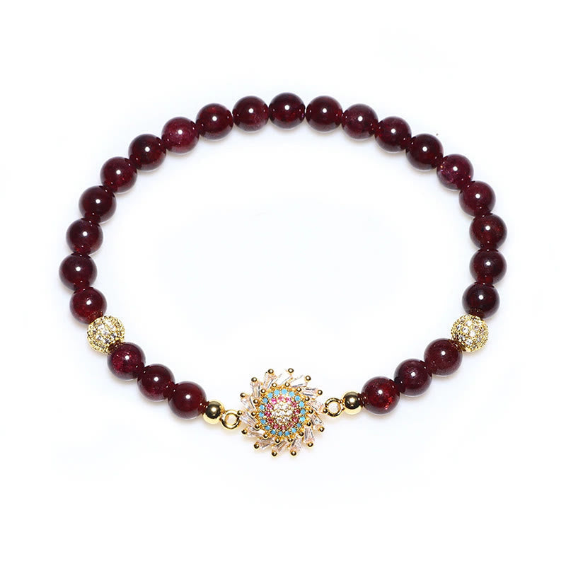 KarmaRipple's Authentic Garnet Flower Zircon Bead Protection Bracelet p6