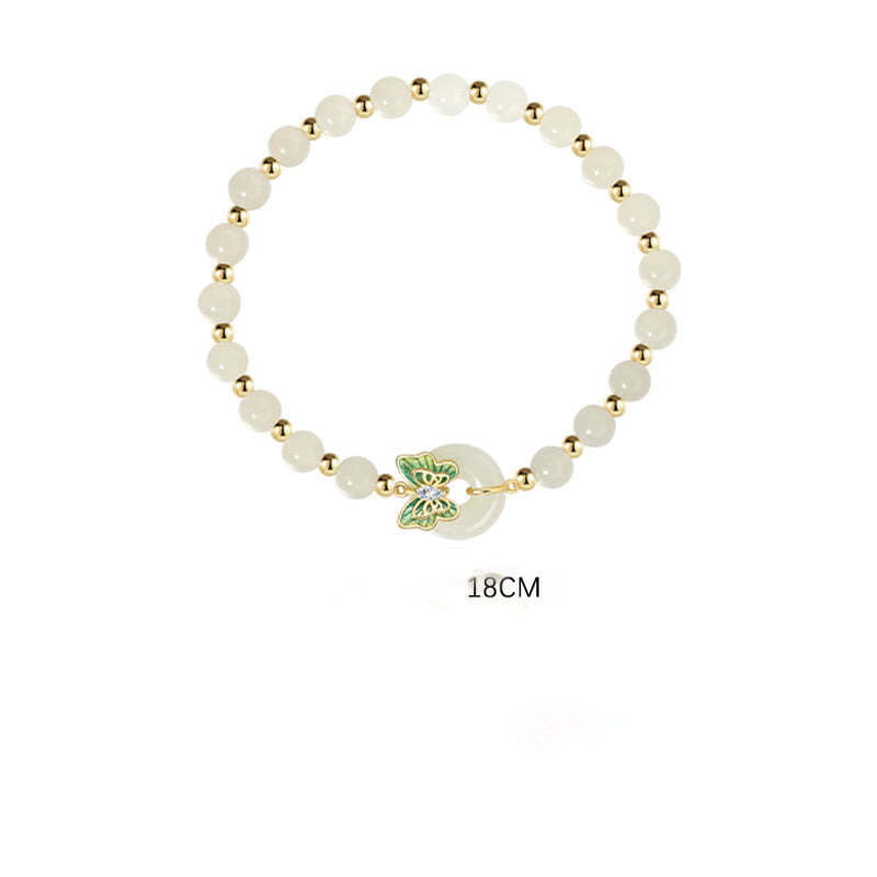 KarmaRipple's 925 Sterling Silver Authentic Hetian Jade Peace Buckle Butterfly Zircon Fortune Bracelet Pendant Necklace p13