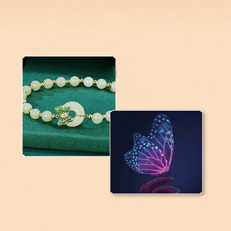 KarmaRipple's 925 Sterling Silver Authentic Hetian Jade Peace Buckle Butterfly Zircon Fortune Bracelet Pendant Necklace p6
