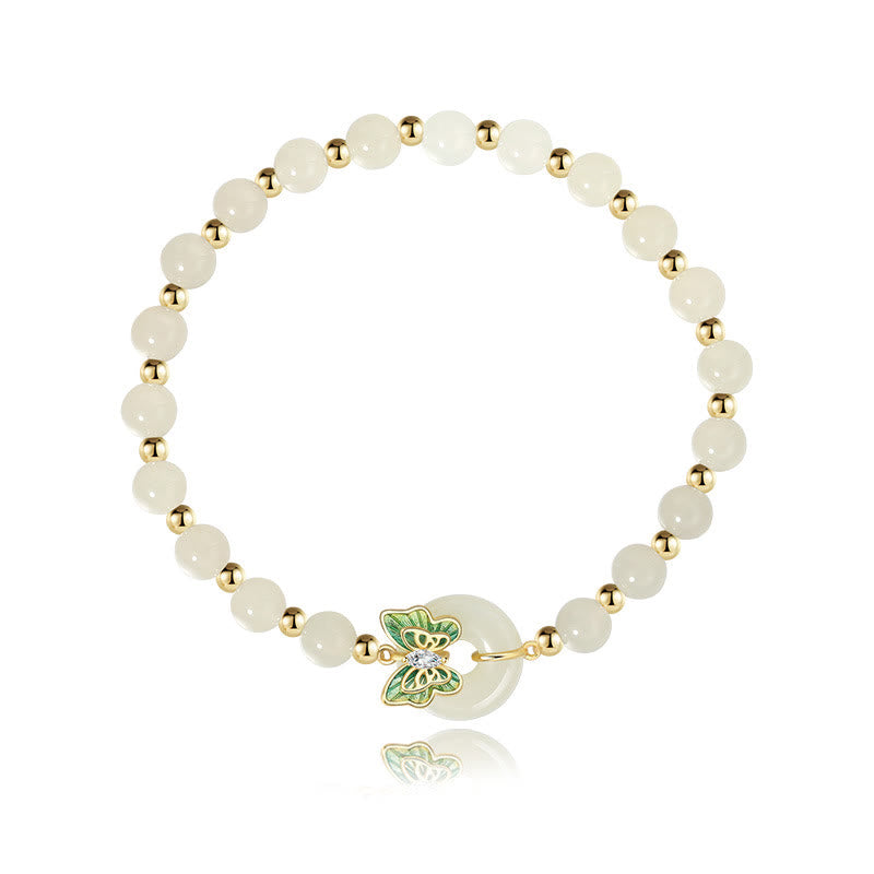 KarmaRipple's 925 Sterling Silver Authentic Hetian Jade Peace Buckle Butterfly Zircon Fortune Bracelet Pendant Necklace p14