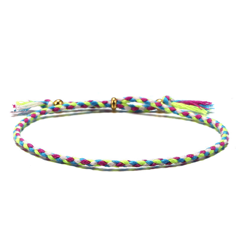 KarmaRipple's Handmade Colorful Rope Woven Tassel Adjustable Balance Bracelet p18