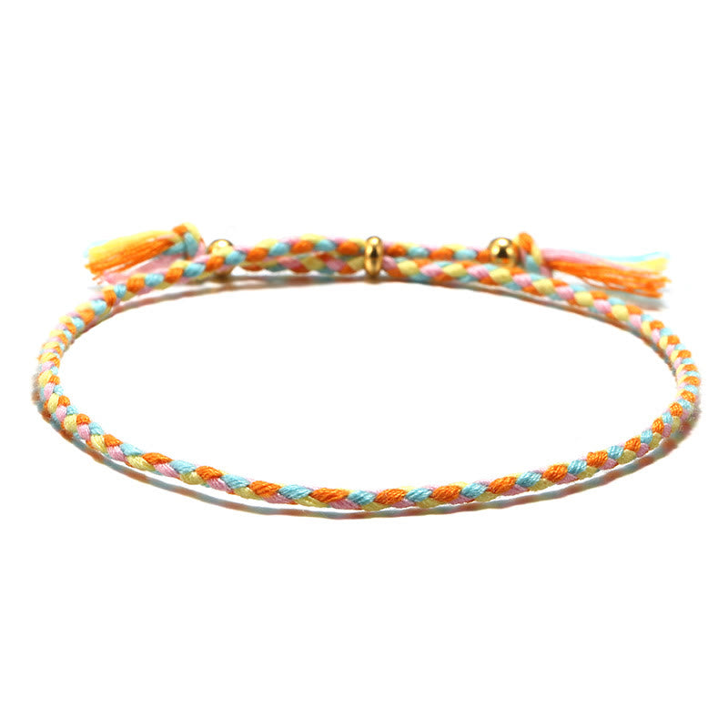 KarmaRipple's Handmade Colorful Rope Woven Tassel Adjustable Balance Bracelet p22