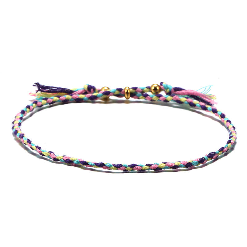 KarmaRipple's Handmade Colorful Rope Woven Tassel Adjustable Balance Bracelet p23
