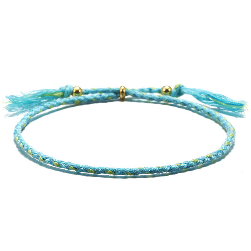 KarmaRipple's Handmade Colorful Rope Woven Tassel Adjustable Balance Bracelet p12
